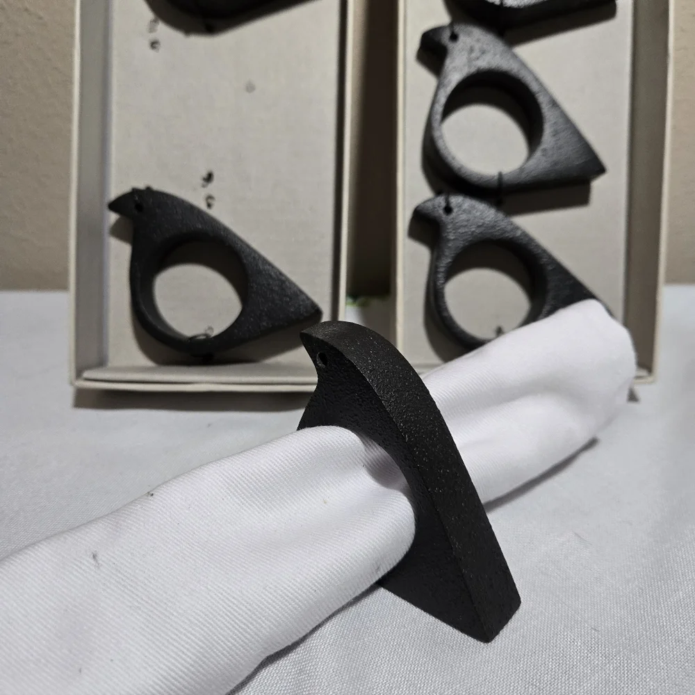 West Elm Set Of Eight Bird Metal Napkins Rings